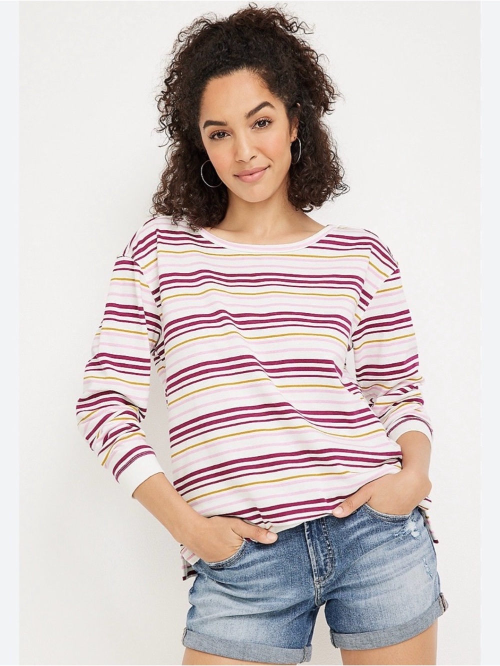 Striped Criss Cross Back Sweatshirt